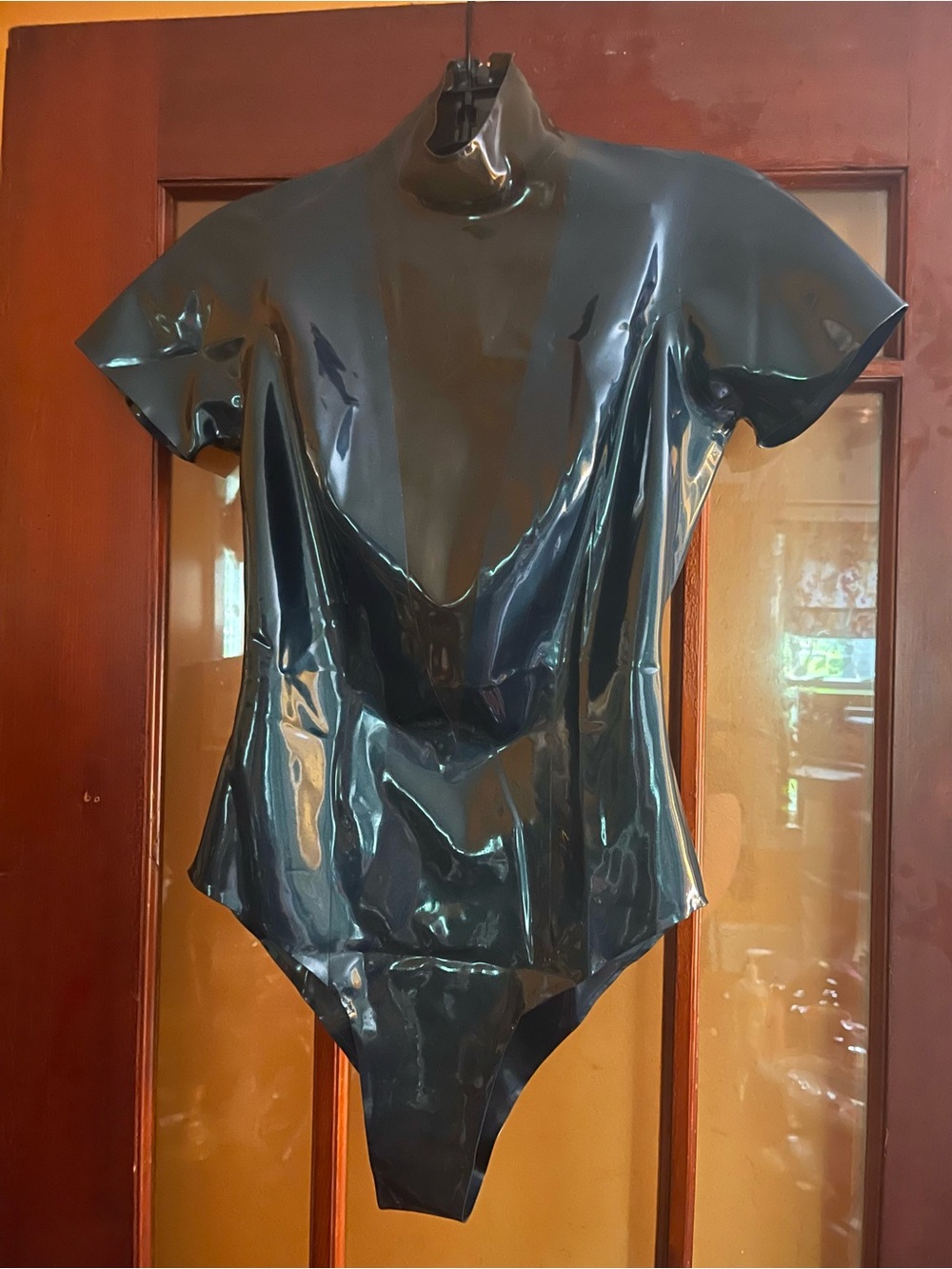 Like New Libidex Latex Metallic Blue Body with Plunging Trans Black Panel
